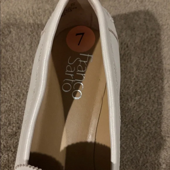 Franco Sarto Taupe Leather Cedra Loafers With Silver Accents - Size 7 - Picture 2 of 7